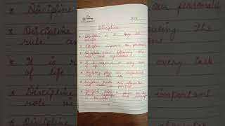 10 Lines On Discipline In English  10 Lines Essay On Discipline  Discipline EssayDiscipline [upl. by Ettelrats]