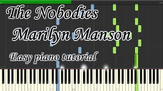 The Nobodies  Marilyn Manson  Very easy and simple piano tutorial synthesia planetcover [upl. by Eus]