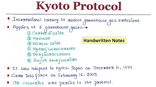 Kyoto Protocol  Handwritten notes [upl. by Craig]