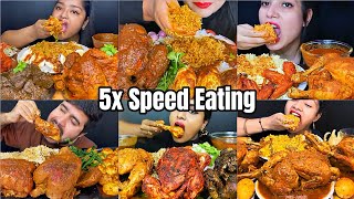 ASMREating Spicy🔥🔥🔥Whole Chicken Curry With Basmati Rice Eggs Curry amp Salad Indian food Mukbang [upl. by Epuladaug]