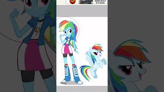 Switching my little pony main 6 colors to equestria girls main 6 colors fyp shorts viral mlp [upl. by Alesig362]