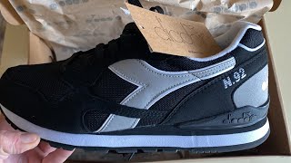 Unboxing Shoes Diadora n92 diadora shoes shoe black scarpe [upl. by Landmeier]