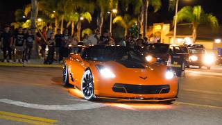 Provisions Cars amp Coffee After Hours  Pullouts in front of Cops  August 2024 carsandcoffee [upl. by Navets144]