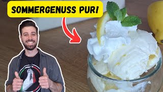 🍋 Das Beste ZITRONENEIS OHNE EISMASCHINE Einfaches Rezept mit NUR 3 ZUTATEN [upl. by Ladnor766]