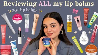 Reviewing ALL my lip balms 💛🎀 Starting from Rs75 only 💸 popular lip balms affordable amp expensive 👄 [upl. by Joktan]