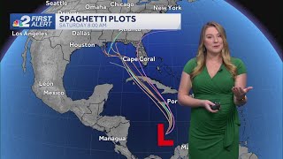 Invest 97L shows 90 chance for development with a tropical depression or storm expected to move [upl. by Disharoon195]