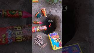 Different Types of Diwali Crackers Testing in Hole  Sky Shot  Sutli Bomb  Rocket  Anar in hole 😱 [upl. by Yrrad]