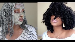 Bentonite Clay Mask Review amp Demo On Natural Hair [upl. by Anirahc]