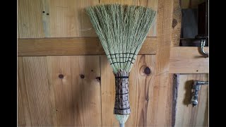 Making a wildwood broom with hickory bark braid [upl. by Auliffe]