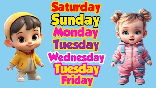 Days name  week song  Sunday Monday song  Days name in English  Days of the week song for kids [upl. by Larine]