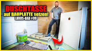 DUSCHTASSE SETZEN  Dusche auf DIY MiniPodest für den Ablauf  LUXUSBAD 09  Home Build Solution [upl. by Atteval]