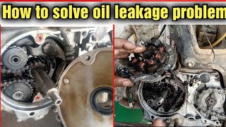 How to solve oil leakage problem 70cc bike [upl. by Nele]