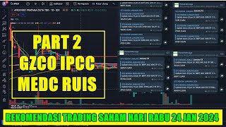 PART 2 Rekomendasi Swing trading saham hari Rabu 24 Januari 2024  GZCO IPCC MEDC RUIS [upl. by Macfadyn921]