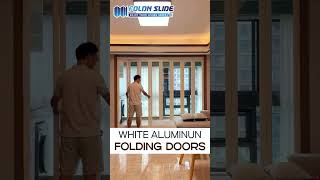 White Aluminum Folding Doors  Glass Folding Doors foldingdoors [upl. by Caralie100]