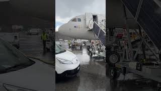 Florence airport disembark plane in heavy rain travel planespotting flight [upl. by Annim]