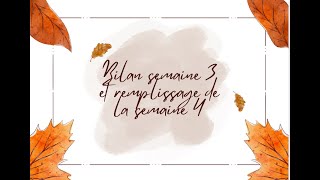 Bilan semaine 3 de octobre et remplissage de la semaine 4 [upl. by Ylenaj]