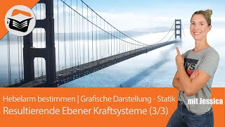 Hebelarm bestimmen  grafische Darstellung  Statik  Resultierende ebener Kraftsysteme 33 [upl. by Ahsuoj699]