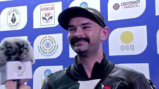 Interview Akhil Sheoran Bronze Medal 50m Rifle 3 Positions Men  Delhi IND  ISSF World Cup Final [upl. by Kcinom]