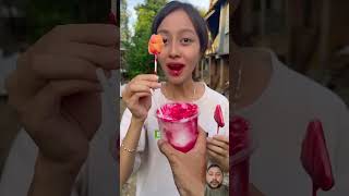 Ice cream eating challenge show funny comedy satisfying strawberry icecream shorts [upl. by Doownyl]