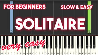 SOLITAIRE  NEIL SEDAKA  SLOW amp EASY PIANO TUTORIAL [upl. by Coulson601]