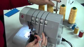 Using your OverlockerSerger How To Change Colours on a Threaded machine [upl. by Anadal64]