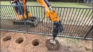 Post Hole Digger Excavator Hydraulic Earth Auger Drill [upl. by Skinner]