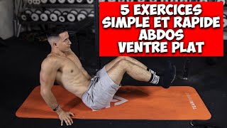 5 exercices Abdos Ventre plat rapide et facile [upl. by Andie]