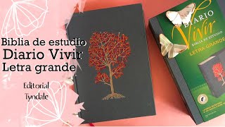 Reseña Biblia de estudio Diario Vivir Editorial Tyndale Letra Grande [upl. by Onitnelav]