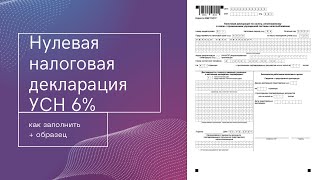 Нулевая налоговая декларация по УСН 6 как заполнить сроки подачи [upl. by Hgielrebma28]