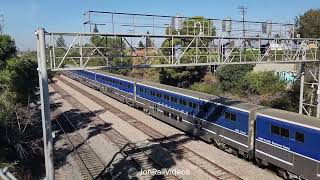 111024 Pre Amtrak Pacific Surfliner 769 passes by BNSFs La Mirada yard [upl. by Areic339]