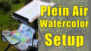 Plein Air Watercolor Setup  Affordable Easel  Shelf  Supplies [upl. by Arita]