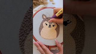 Make punch needle with me squishmellow punchneedle shorts [upl. by Artenak862]