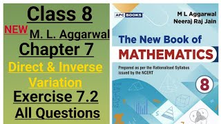 New ml aggarwal class 8 maths chapter 7 Direct amp Inverse Variation exercise 72 all questions [upl. by Crain]