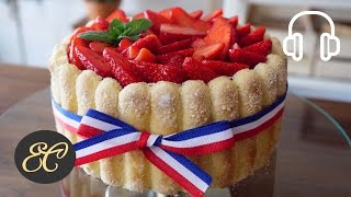 Strawberry Charlotte Cake Recipe  ASMR Cooking sounds [upl. by Chemar]