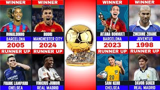 All Ballon dOr Winners and Runners Up Men amp Women 1956  2024 [upl. by Llenaej]