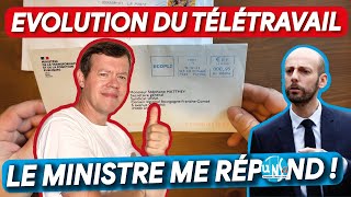 💥 Télétravail  Réponse du Ministre Stanislas Guérini sur le plafond de jours et lindemnisation 💶 [upl. by Noiek]