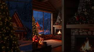 Peaceful Snowy Haven ❄️ Cozy Room with Snow Gently Falling amp Fireplace Sounds [upl. by Yur259]