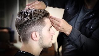 College Haircut For Guys  Thick Wavy Combed Back Haircut Tutorial  MATT BECK VLOG 63 [upl. by Iretak]