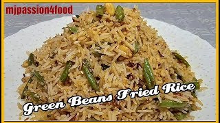 Green Beans Fried Rice  French Beans Rice Recipe How to make fried rice Quick Lunch Box recipe [upl. by Anaile95]