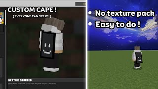 How to make your own custom cape in MCBE  Works on hive  easy to do   GODDAMNTAFSIR [upl. by Annairda297]