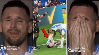 Lionel Messi brought to tears after an ankle injury during Copa America final  Fans Reactions😥🥺 [upl. by Kaela]