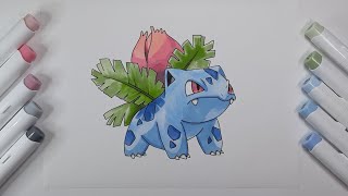 Pokemon Ivysaur  short timelapse drawing [upl. by Airdnaxela]