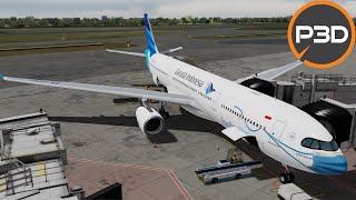 P3D V5 Fullflight  GIA AS A330  Jakarta  Singapore WIIIWSSS  Wear Your Mask [upl. by Mizuki722]