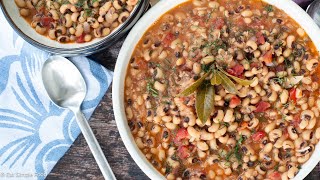 Simple Vegetarian Black Eyed Peas Recipe  EatSimpleFoodcom [upl. by Yedoc]