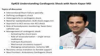 23 Understanding Cardiogenic Shock with Navin Kapur MD [upl. by Noj]