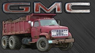 GMC 7500 Dump Truck Detroit Diesel Dumping Load [upl. by Anaul608]