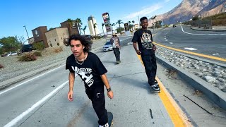 SKATEBOARDING ACROSS AMERICA They Pushed With Us On The FREEWAY  Day 3 [upl. by Aiekal]