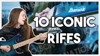 Top 10 Iconic Rock Guitar Riffs [upl. by Aihsotan783]