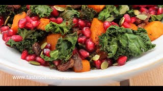 Kale Salad With Pomegranate  Kale In Salad Recipes  Raw Kale Salad Recipe  Best Kale Salad Ever [upl. by Eirelam]