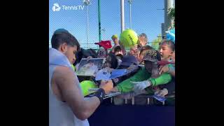 Carlos Alcaraz signing autographs for fans in Beijing chinaopen2024 carlosalcaraz [upl. by Atse]